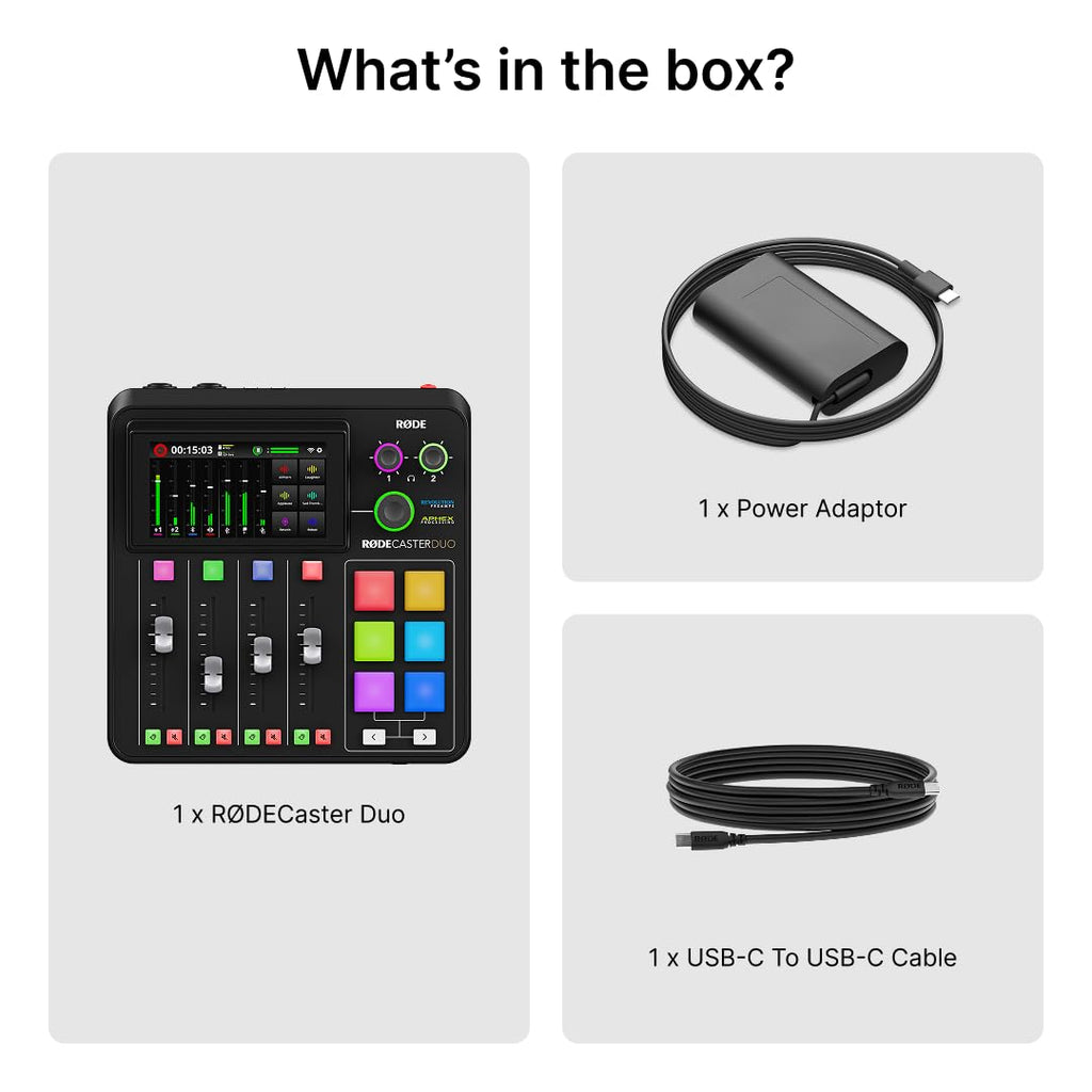 RØDE RØDECaster Duo All-in-One Production Solution for Podcasting, Streaming, Music Production and Content Creation