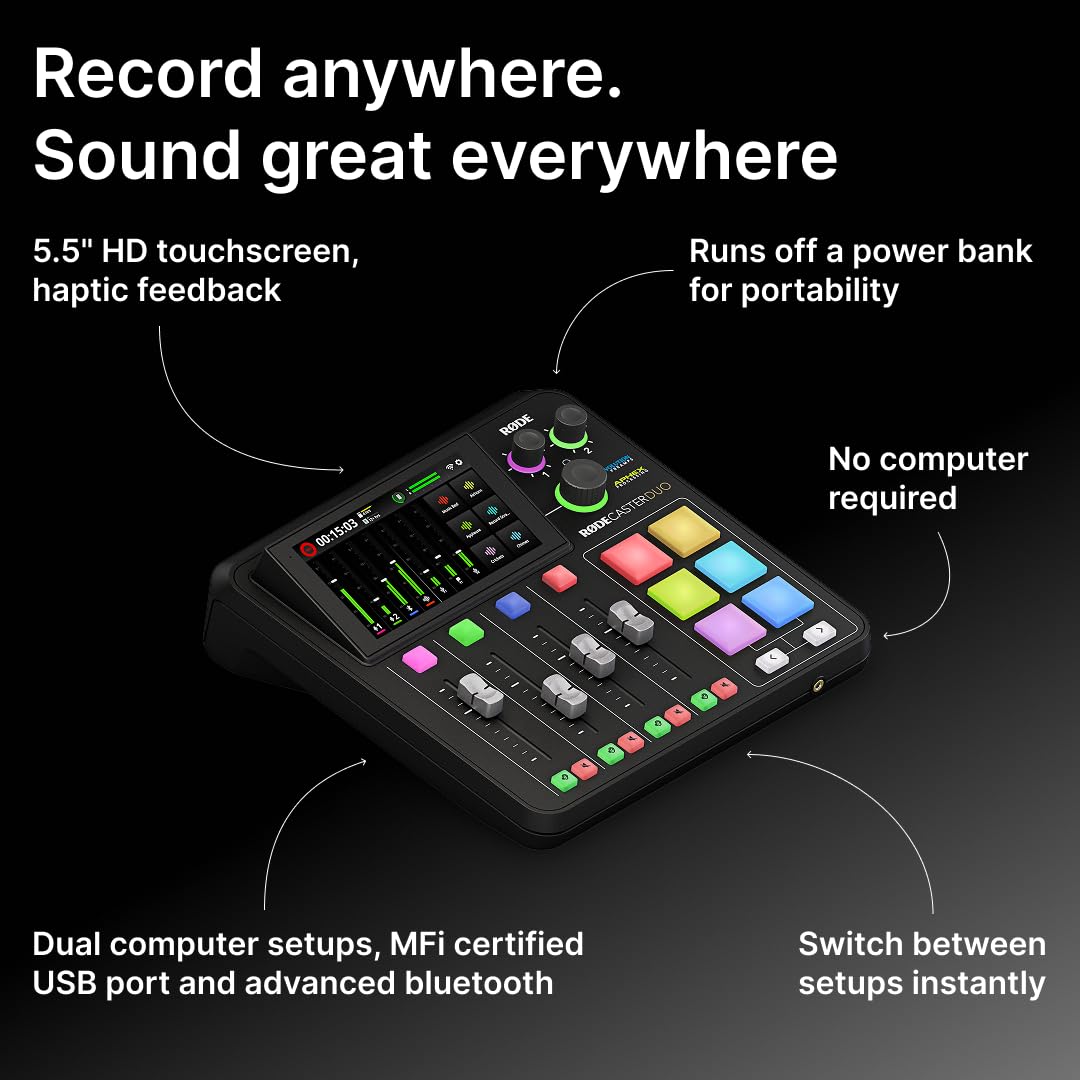 RØDE RØDECaster Duo All-in-One Production Solution for Podcasting, Streaming, Music Production and Content Creation