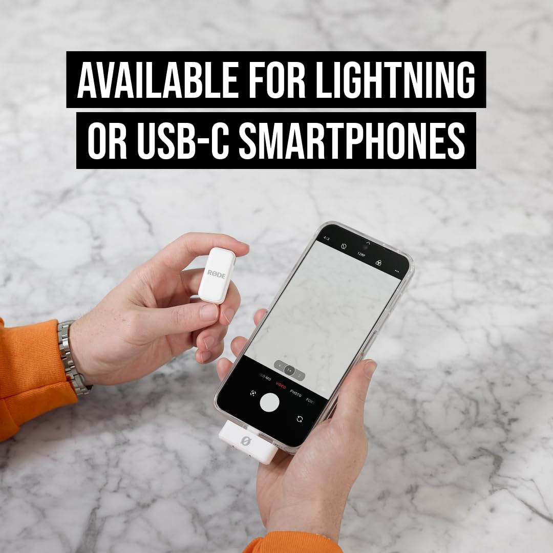 RØDE Wireless Microphone for Smartphone Content Creation - Lightning White