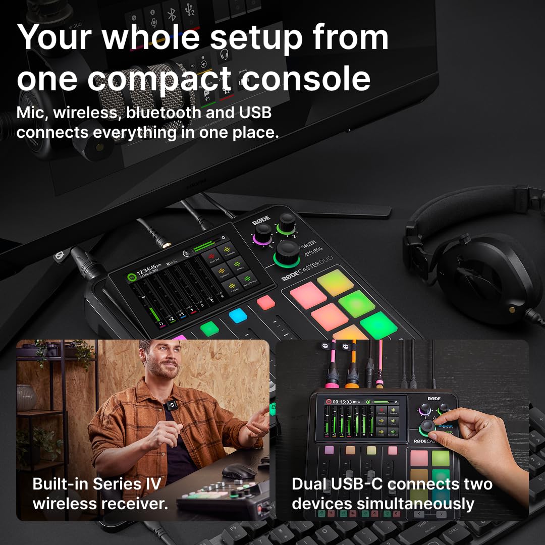 RØDE RØDECaster Duo All-in-One Production Solution for Podcasting, Streaming, Music Production and Content Creation
